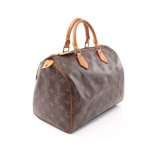 Louis Vuitton Speedy 30 Monogram Handbag Leather Brown